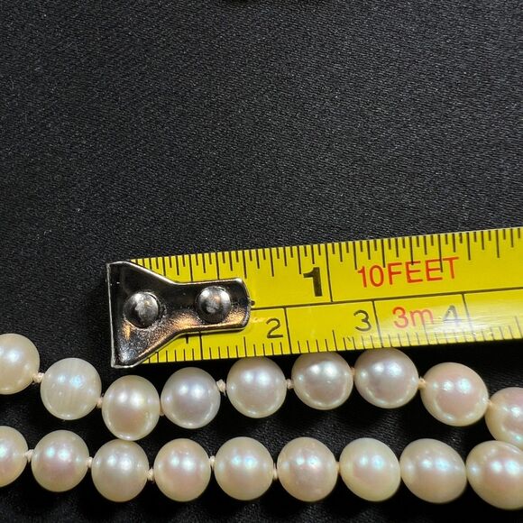 Vintage Pearl double stranded necklace 4mm 8mm - Picture 9 of 9